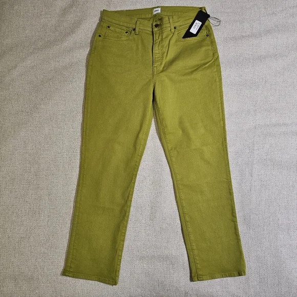 NWT Edwin Bree Slim Skinny Citrine Color High Rise Green Jeans Has Stretch Sz 32 - Picture 2 of 15